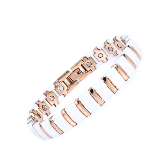 2026 Factory Wholesale Lady Men Couple Bio Negative Ions Tungsten Steel Magnet Therapy Massage Stone Hand Use Bracelet
