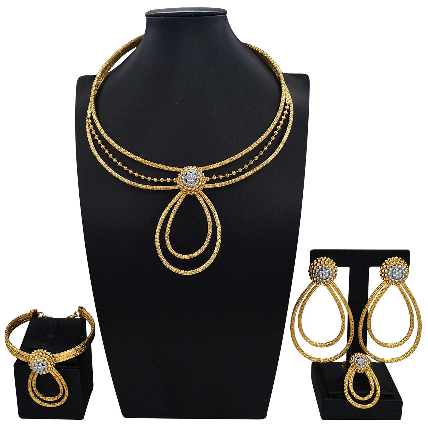 Zhuerrui Italiano Gold Designs Women Jewellery Set Party Fine Costume Jewelry Set Luxury Big Necklace Jewellery Sets X0004030