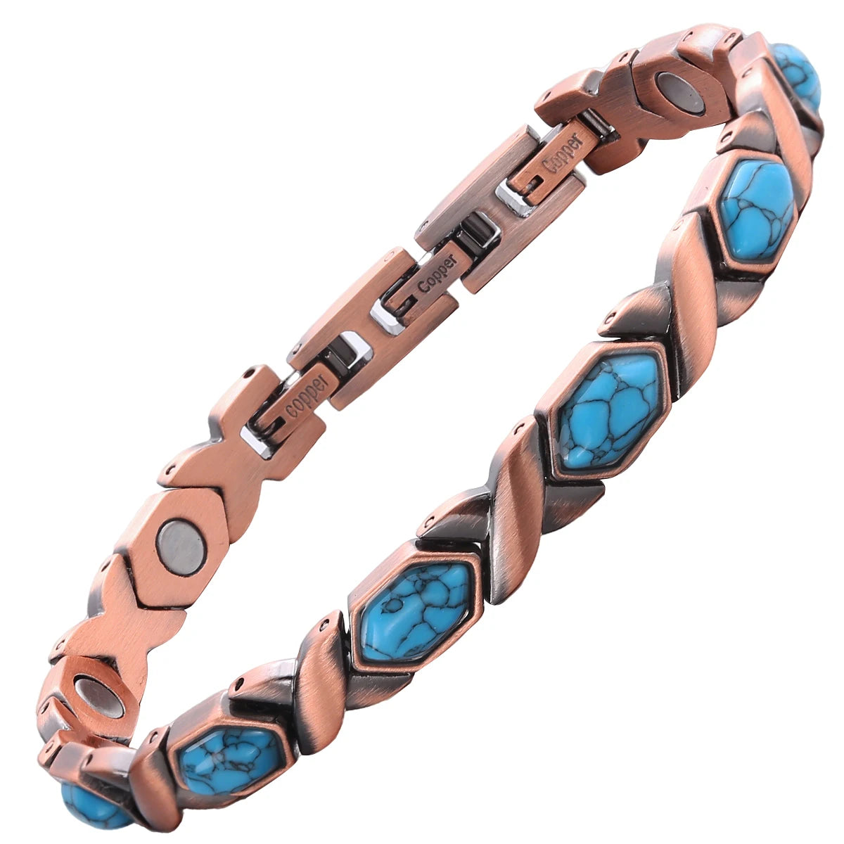 NewLife - Magnetic Turquoise Gemstone Pure Copper Bracelet