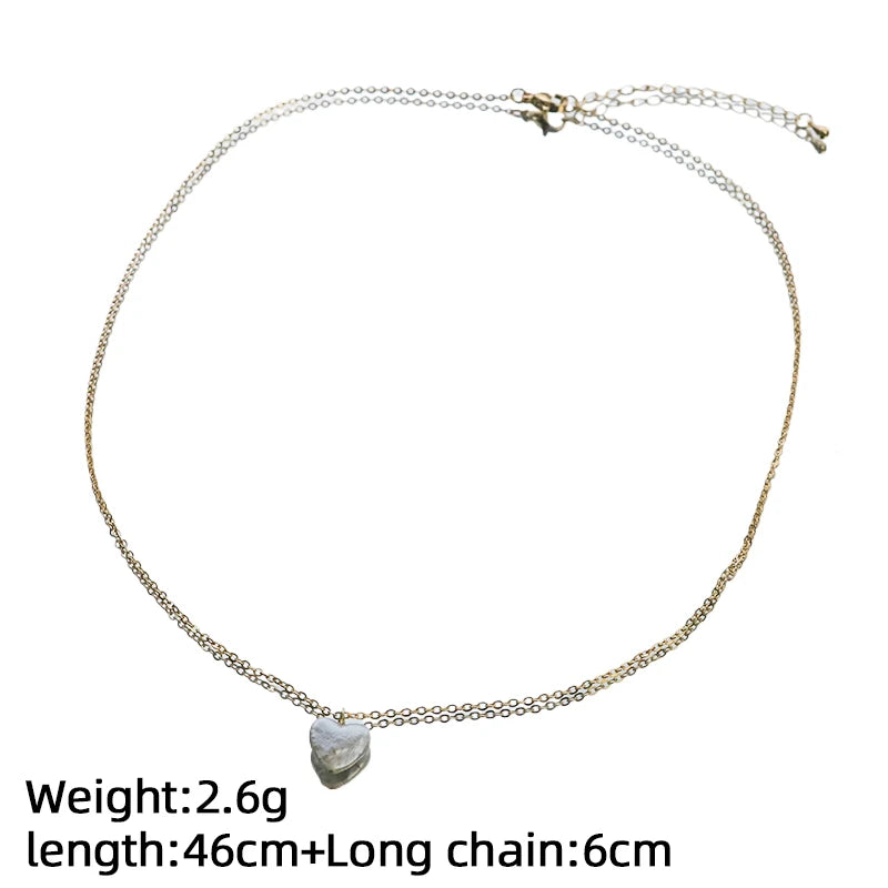 Natural Freshwater Baroque Heart Shaped Necklace for Women Daily Wedding Valentine 's Day Gift Pearl Necklace Minimalist Jewelry