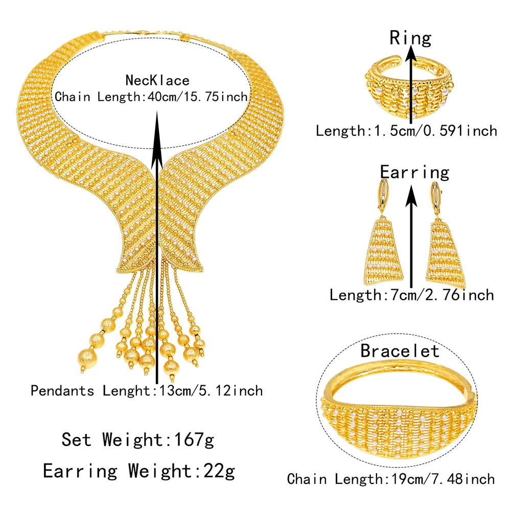 Zhuerrui Italiano Gold Designs Women Jewellery Set Party Fine Costume Jewelry Set Luxury Big Necklace Jewellery Sets X0007530