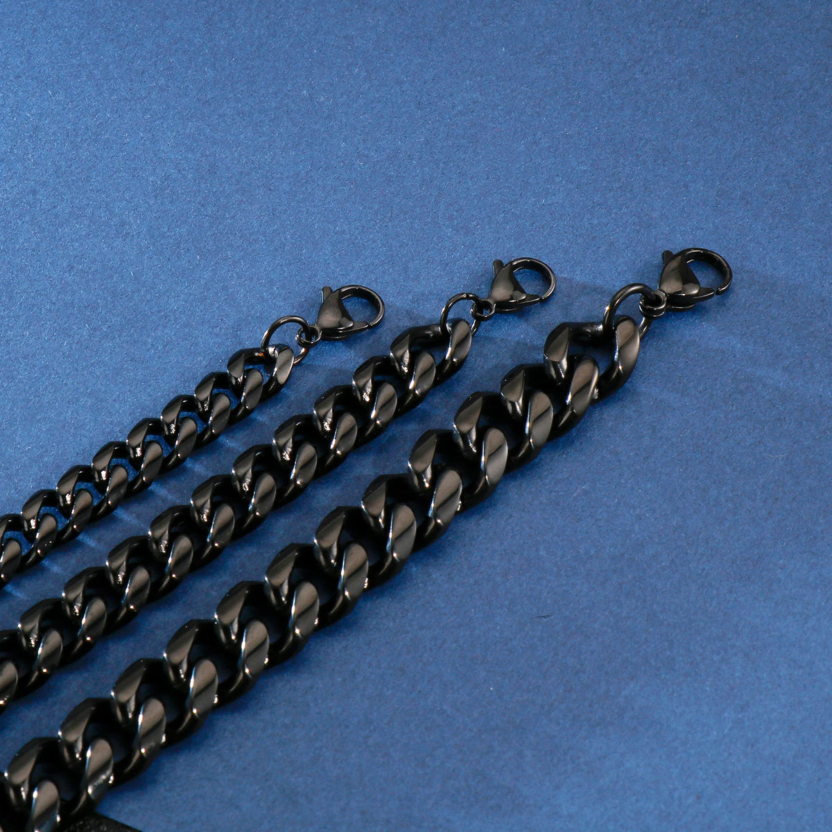 REBEL VIKING Black Stainless Steel Rope Chain Necklace