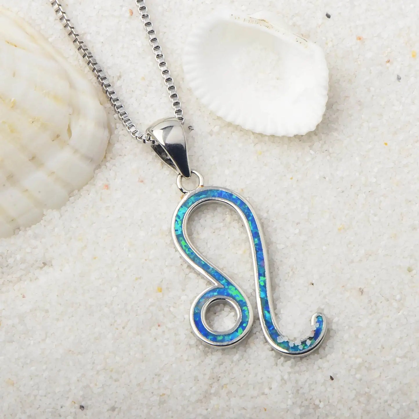 Modern Swirl Geometric Necklace Aobao Opal Inlaid Pendant Fashion Jewelry