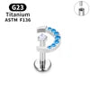 G23 Titanium Triangle Heart Fox Tragus Cartilage Helix Daith Piercing Stud Earrings for Women 16G CZ Ear Stud Pierc Body Jewelry
