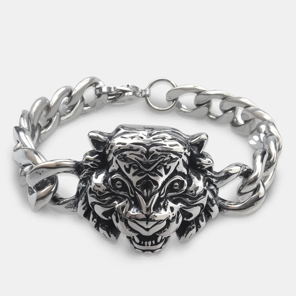 Vintage Men's Stainless Steel Bracelet Gothic Skull Celtic Knot Cross Cuban Chain Woven Braid Street Style Jewelry Gift