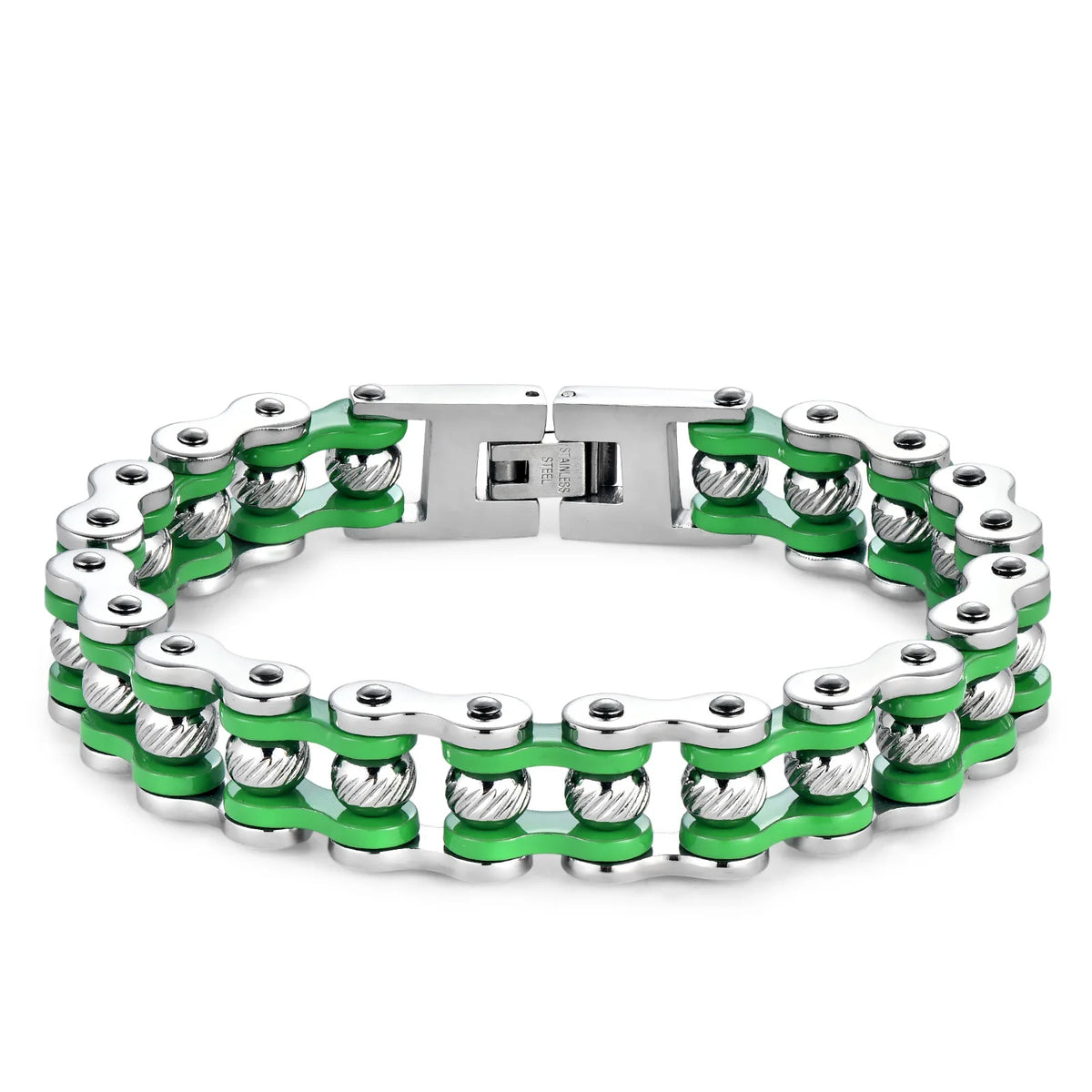 REBEL European American Men's Trendy Rock Style Bicycle Bracelet Hip-Hop Geometric Stainless Steel