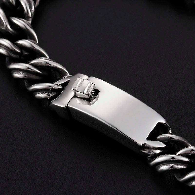 KALEN 316L Stainless Steel Cuban Link Chain Bracelet Male Jewelry KB79020-BD