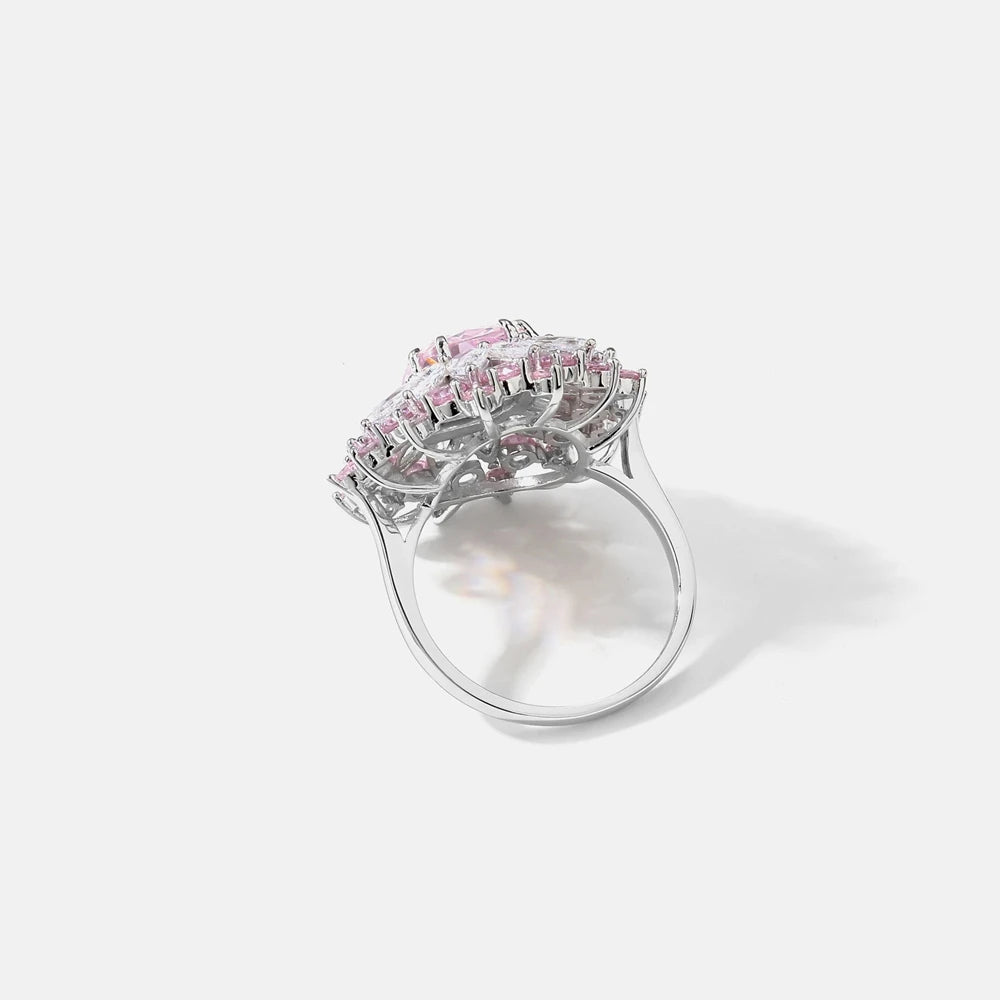 MuShan Jewelry Factory S925 Sterling Silver Ring Light Luxury and High End Electroplated European and American Accessory