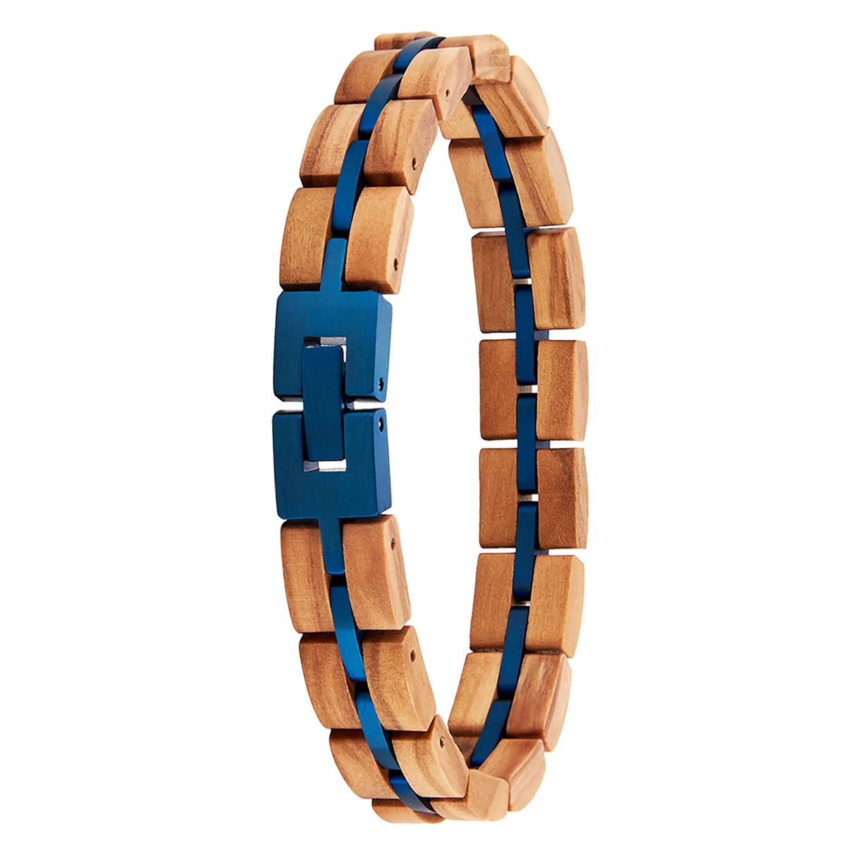 REBEL Classic Gift Jewelry Adjustable Wood Bracelet Black Blue Plated Stainless Steel Custom for Men and Women