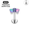 G23 Titanium Triangle Heart Fox Tragus Cartilage Helix Daith Piercing Stud Earrings for Women 16G CZ Ear Stud Pierc Body Jewelry