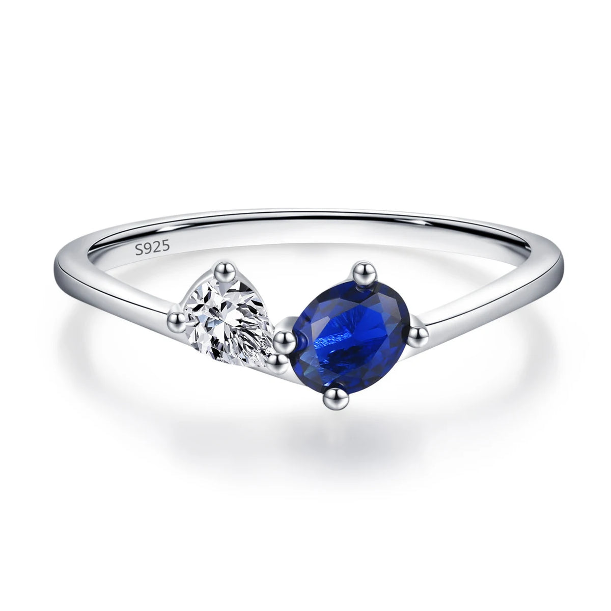 Factory Direct Women 925 Sterling Silver Sapphire Iced Out Blue 5A 8A Zirconia Ring Engagement Wedding Ring Jewelry Manufacturer