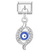 FASHIONISTA Evil Eyes Series Hot Selling Italian Charm Bracelets Geometric Trendy Stainless Steel Zircon Rhodium Plated Unisex