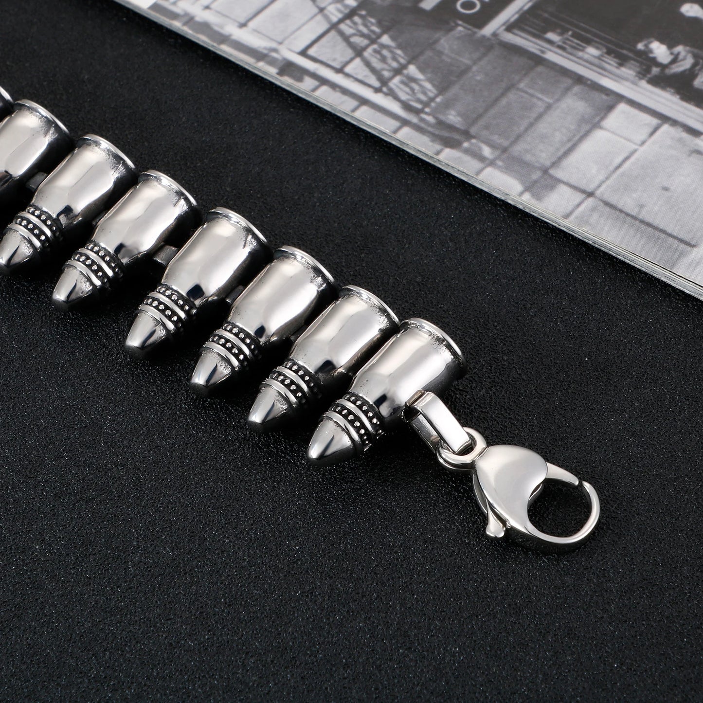 KALEN Fashion Personality Stainless Steel Bullets Bracelet Men