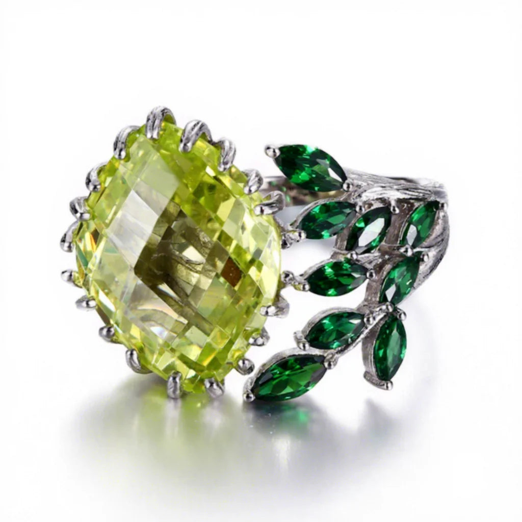 Coloured Zircon Gemstone 925 Sterling Silver Vintage Ring