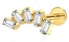 S&S ASTM F136 Titanium Labret Stud | Zircon | 83 Designs | Titanium & Gold