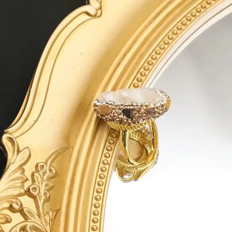 GLSEEVO Natural Baroque Shaped Pearl Women Jewelry Necklace Bracelet Earring Ring Luxury  Women'S Sets for Women Set Gifts