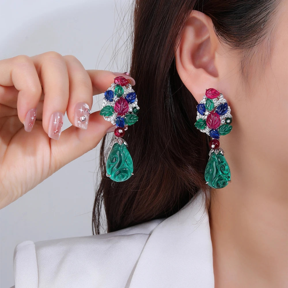 MUSHAN Jewelry Factory S925 Sterling Silver Earrings Light Luxury and High End High Carbon Diamond Cross Border Bestseller