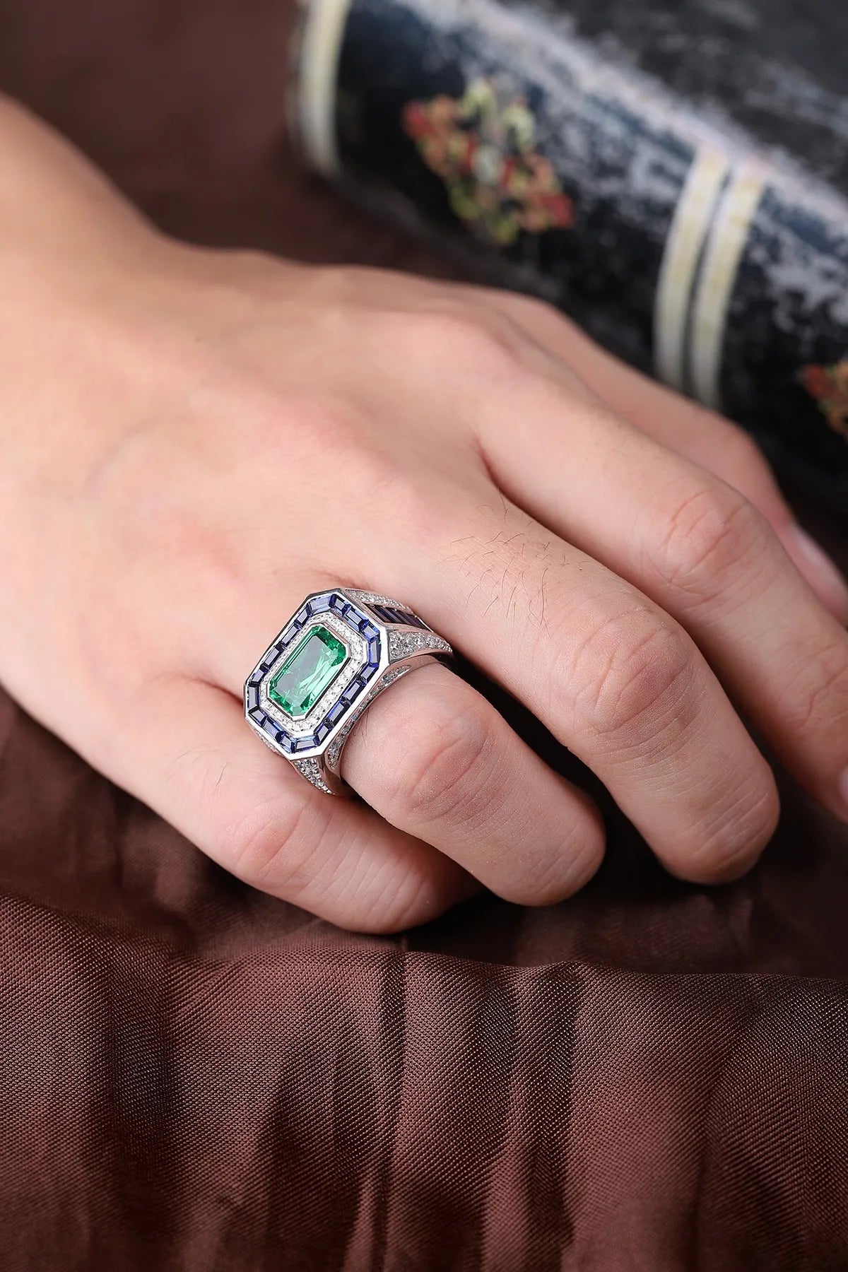 Gemfiori Men's Rings Can Be Customized with Emerald Ring Have an Ample Supply of Cultivated Gemstone Rings Make Great Gifts.