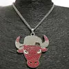 REDheart Hot Selling NBA Bulls Bucks Celtics Championship Pendant Necklace Fashion Alloy Charms Custom Bling Jewelry Inlaid Rhinestones