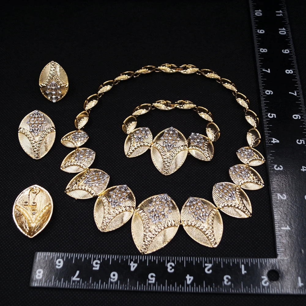 Italian Jewelry Set Alloy Brazilian Jewelry Sets Wedding Party Pendant Spiral Necklace Bracelet Ring Earrings Jewelry Set I0113