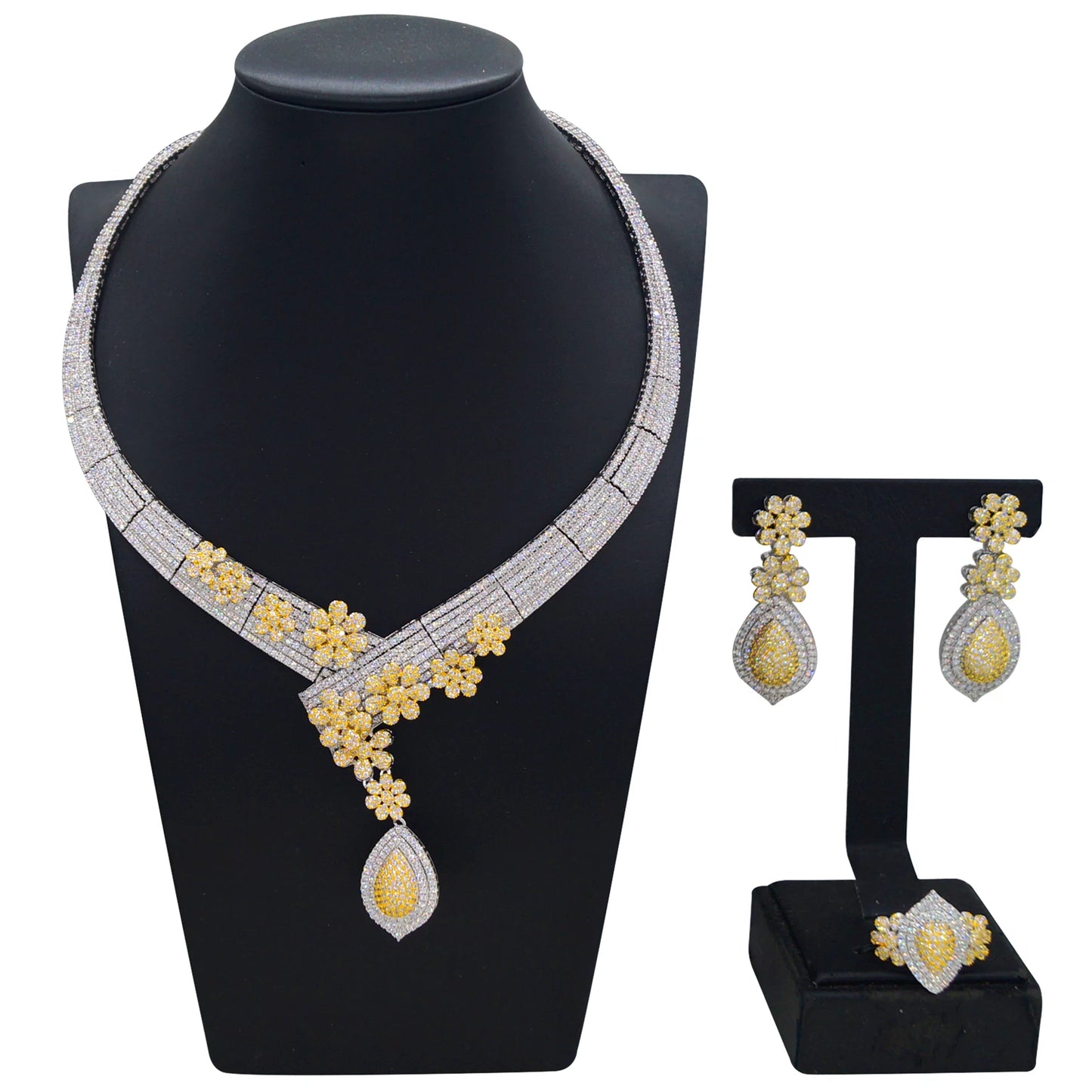Zhuerrui New Design Sense Jewelry Set American High-end Diamond Series Ladies Classic Inheritance Wedding Four SetsHZ25009145