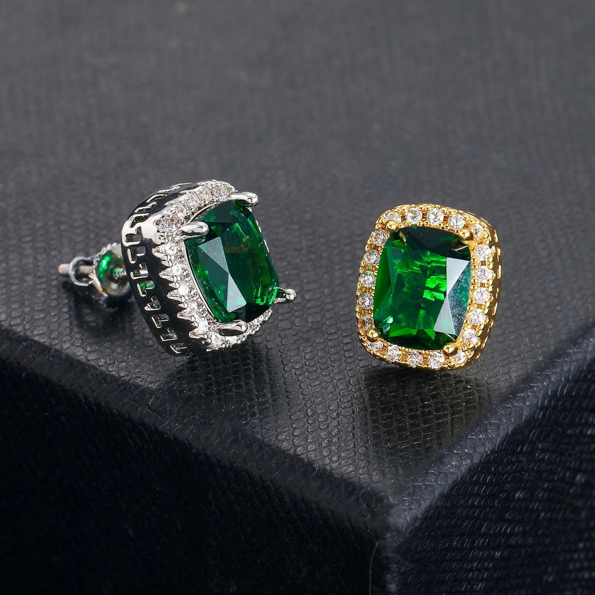 Fashion Trend Full of Gemstone Hip Hop Earrings Colorful Large Zircon Personalized Men's and Women's Earrings Party Ceremony