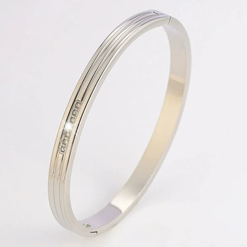 REBEL Stainless Inoxydable Stainless Steel 18K Gold Plated Roman Women Fashion Jewelry Bracelets Bangles