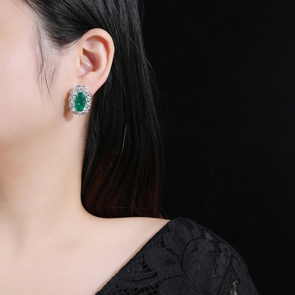 MUSHAN Jewelry Factory Grandmother Green Stud Earrings Light Luxury and High End Accessory Earrings High End Accessory