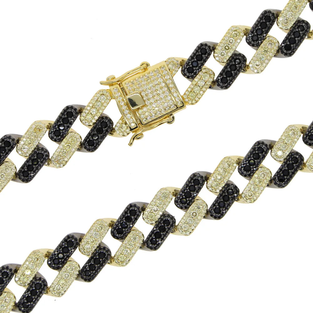 Miami Rhombus Personalised Luxury 14mm Iced Out Moissanite Diamond Cuban Link Chain Hiphop Cuban Necklaces for Men