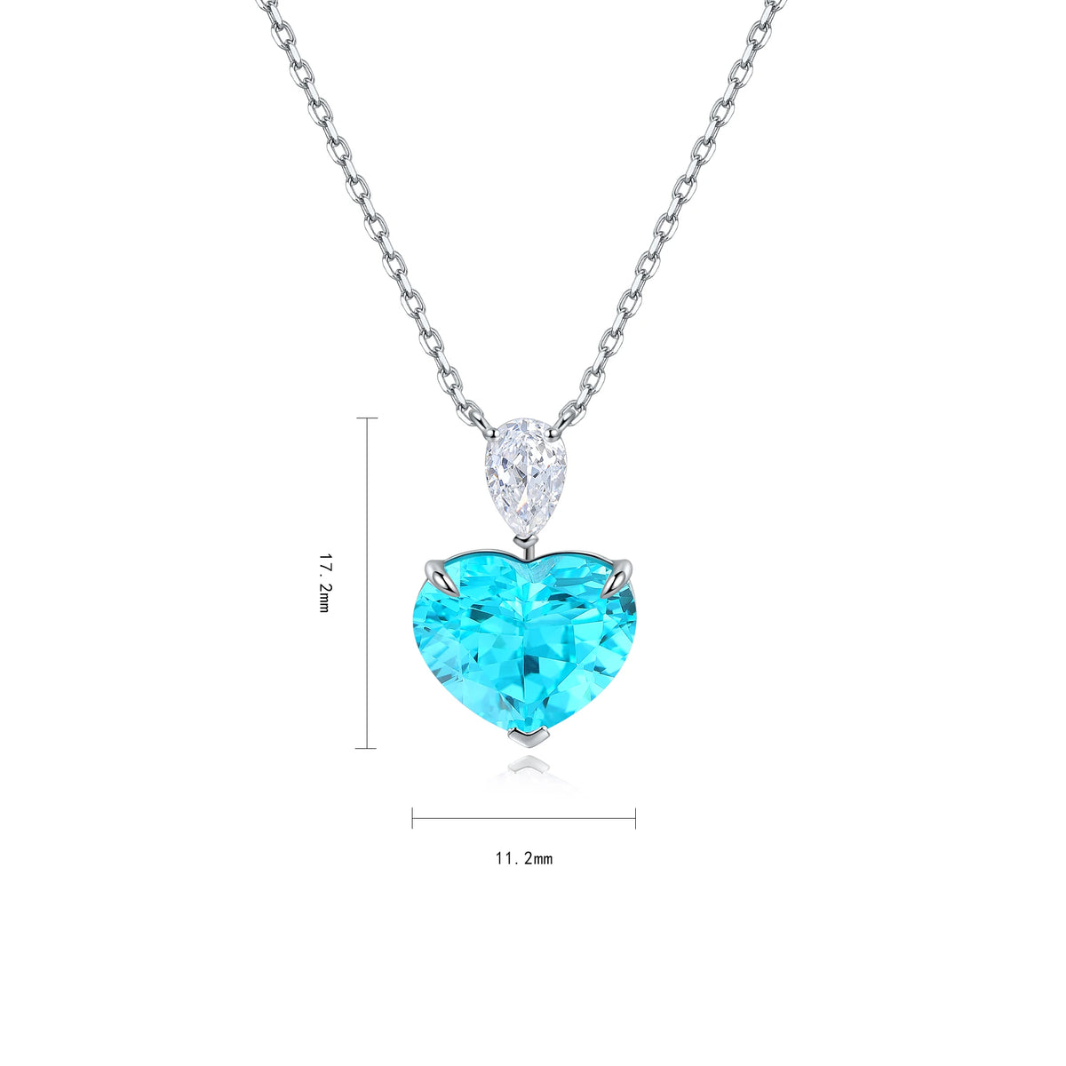 Gemfiori Anster 925 Sterling Silver High-quality Cultivated Paraiba Necklace - Suitable for Parties or As a Gift