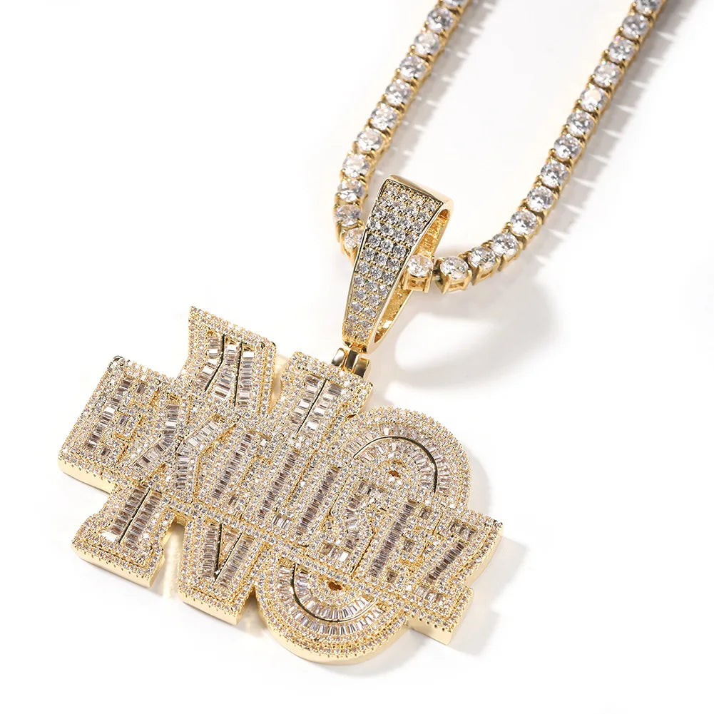 Custom Iced Out Name Chain Pendant Man Hip Hop Letter Necklace Pendant