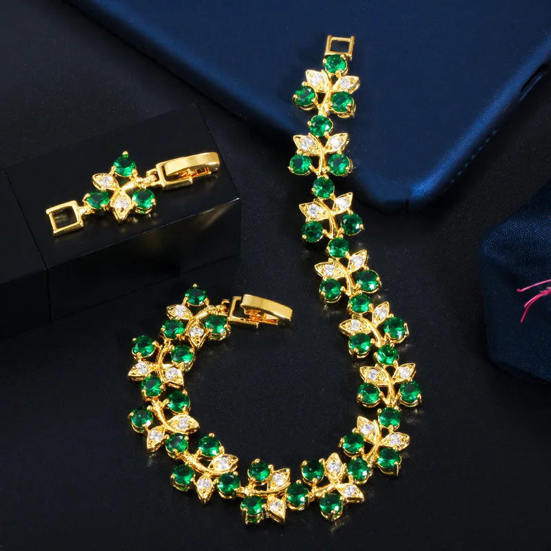 XOTICA Trendy 18K Gold Plated Women's Bracelet AAA Zirconia Geometric-shaped 18K Gold Plated Jewelry Accessory for Anniversaries