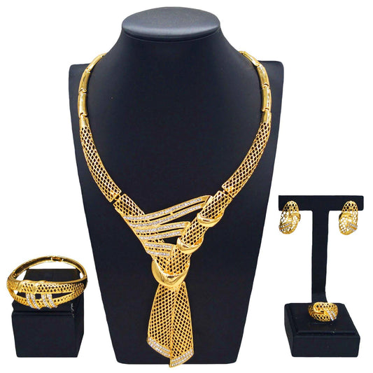 Zhuerrui Personality Unique Jewelry Four Sets of 24K Gold Plated Diamond Gorgeous Fashion Elegant Factory Direct SalesHY14041511