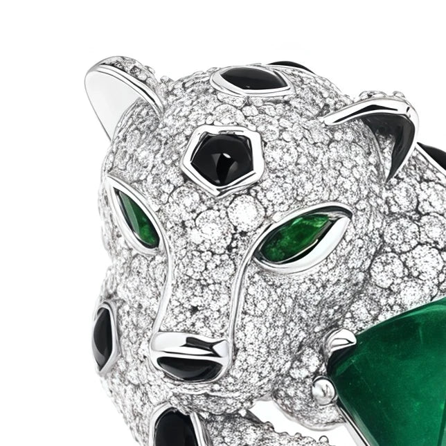 MUSHAN Jewelry Factory 925 Silver Rings High Carbon Diamond Emerald Leopard Shape Wedding Bands Luxury Designer Jewelry Ring
