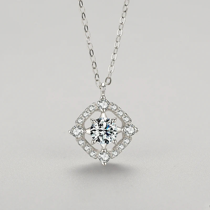 Ailmay Shining Zircon Fine Round Square Geometric Design For Women Fashion 925 Sterling Silver Popular Jewelry Set