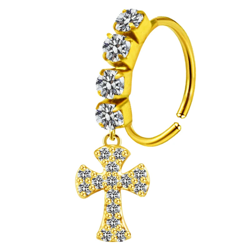 S&S Stainless Steel Dangle Hoop Nose Ring Collection | 66 Designs
