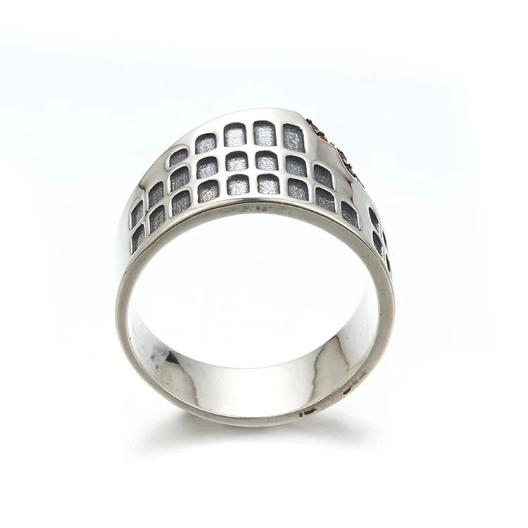 Factory Direct Multi- Color Red Zircon Oxide 925 Silver Ring Jewelry Design Colosseum Ring for Girls