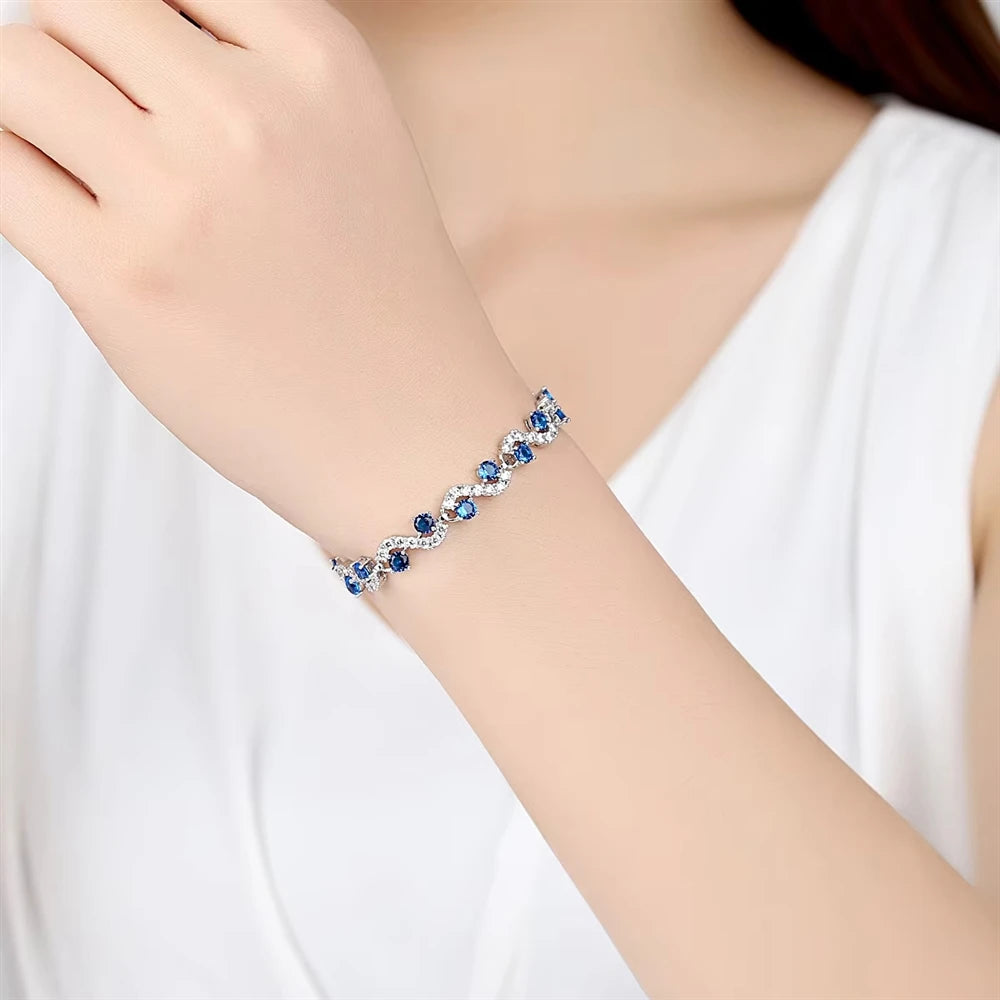 Crystal Fashion Quality Rhinestone Cubic Zirconia Jewelry Rectangle Zircons Tennis Chain CZ Bracelets Bangles for Women