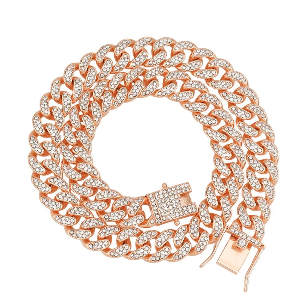 BiG-BOSS Durable Fashion Jewelry Hip Hop 18k Gold Plated Men Women Cuban Link Chain Choker Necklace