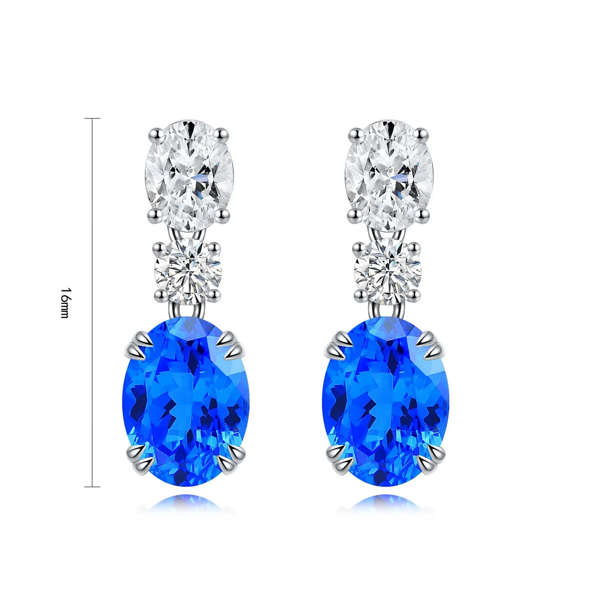 Gemfiori Anster High Quality S925 Lab Grown Cobalt Spinel Earring Stud Dainty Gemstone Stud Earrings for Women Daily Wear Gift