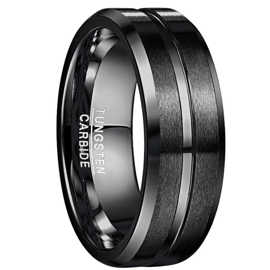 NEWLiFE REBEL Gesture Trace 8mm Ring in Tungsten