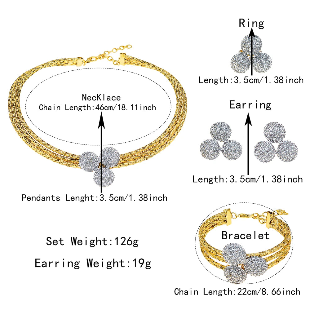 Zhuerrui Italiano Gold Designs Women Jewellery Set Party Fine Costume Jewelry Set Luxury Big Necklace Jewellery Sets X0004430