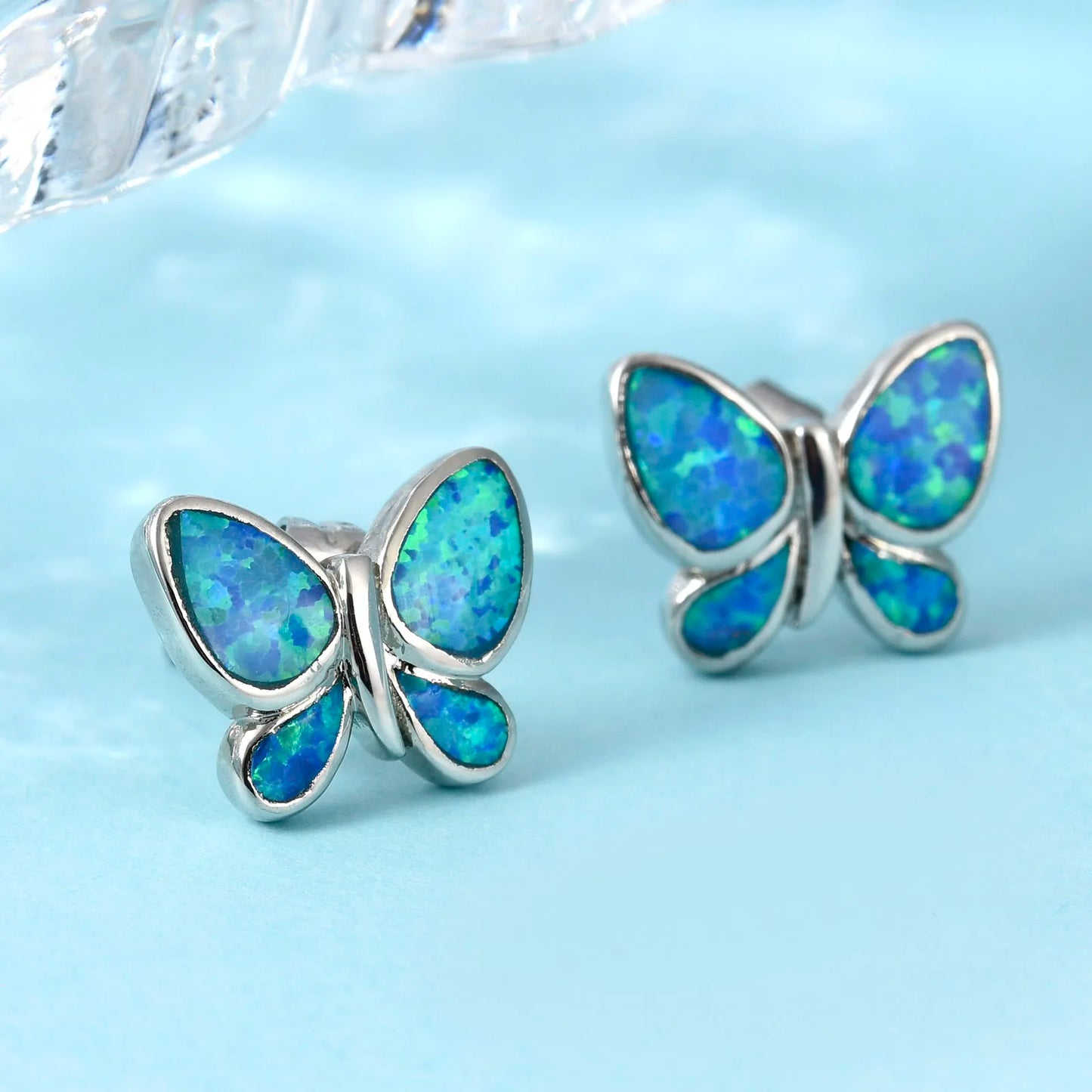 Vibrant Butterfly Opal Butterfly Earrings Fire Opal Wings & Sleek Frame Design | Whimsical Daily Jewelry Bulk Gifts