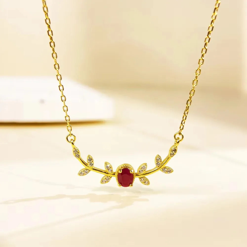 Gioiellieri Natural Ruby Pendant with S925 Silver for Women July Birthstone Red Gemstone Fine Jewelry Elegant Waterdrop Shape Necklace Gift
