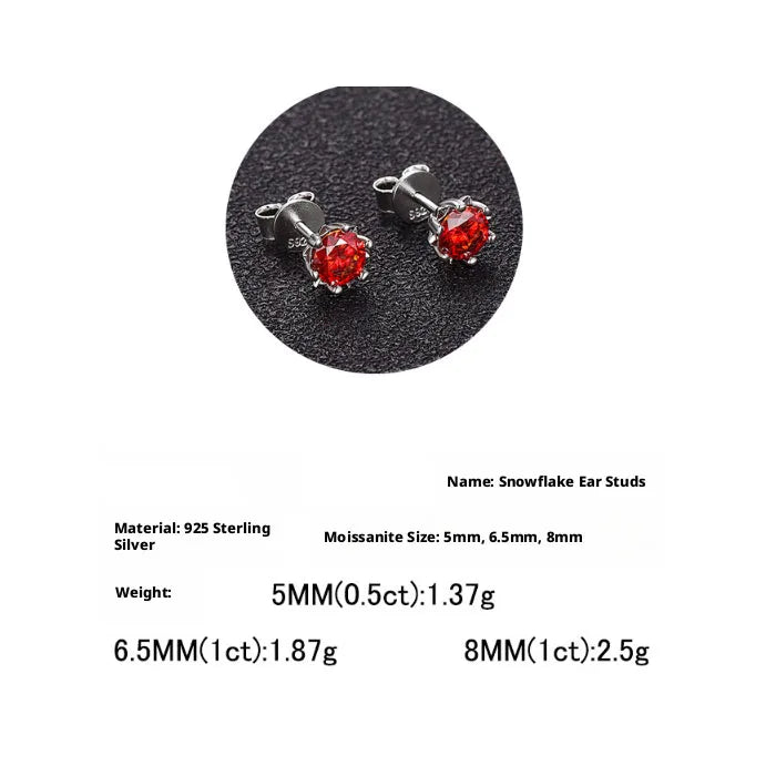 ArtistA Factory Jewelry 0.3-1CT Sparkling Round Moissanite Snowflake-Claw-Set Butterfly-Clutch 925 Silver Everyday Elegance Stud Earring