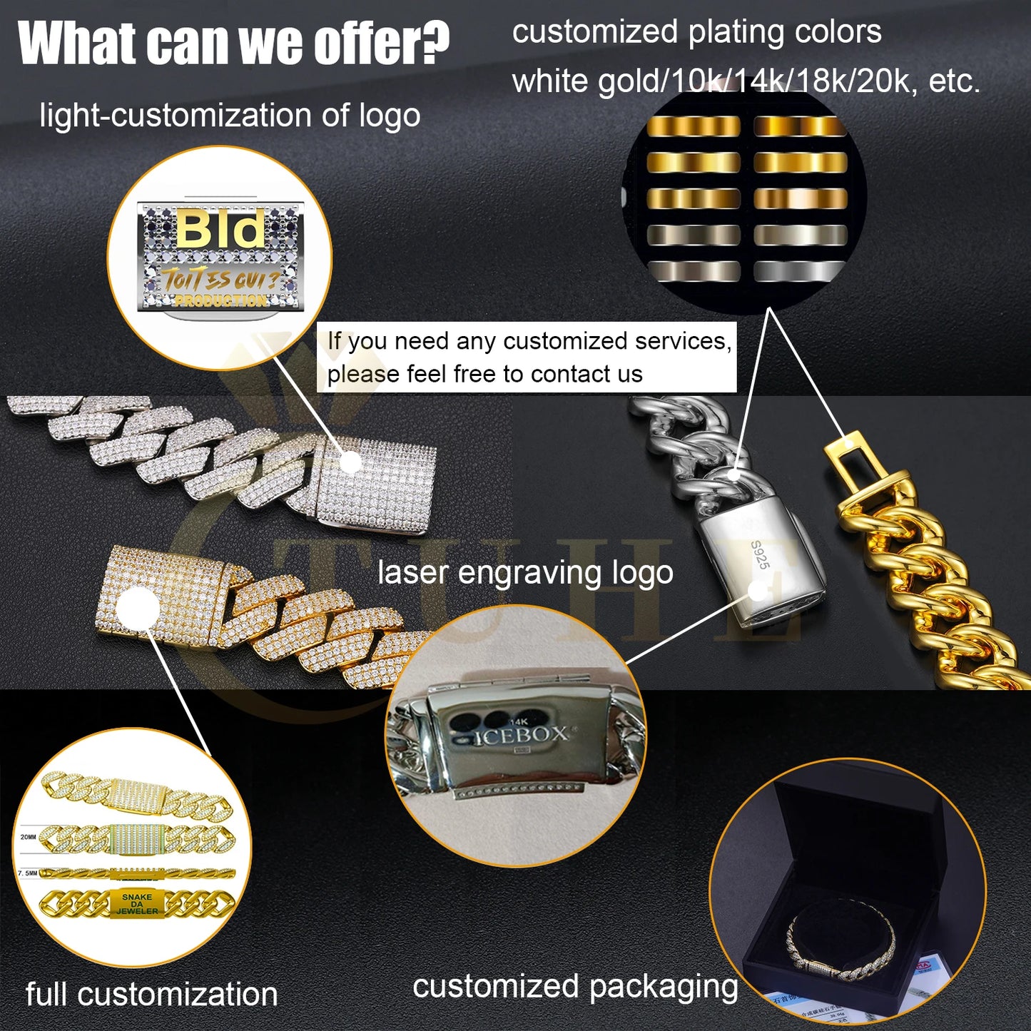 High Quality Cubana Hip Hop Jewelry 6-20mm 925 Sterling Silver VVS Moissanite Diamond Iced Out Cuban Link Chain Necklace for Men