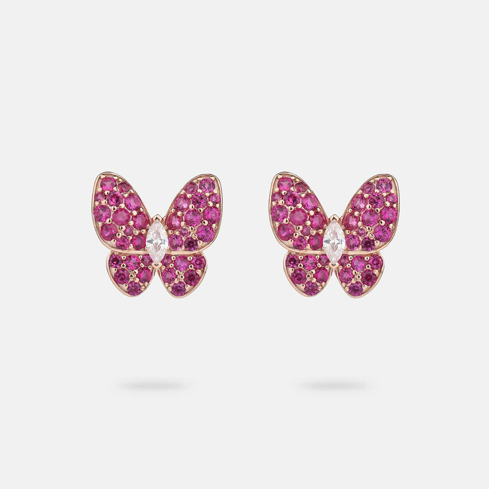 MUSHAN Jewelry Factory S925 Sterling Silver Butterfly High End High Carbon Diamond Jewelry Stud Earrings for Women Are Niche