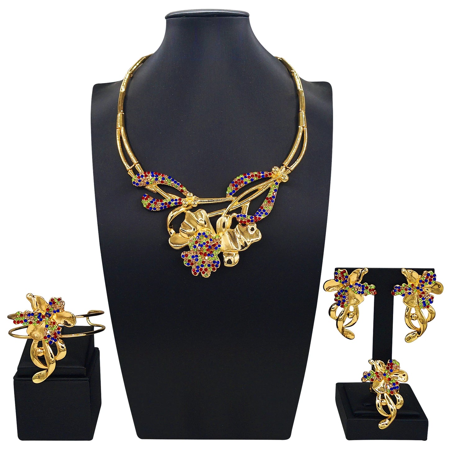 Zhuerrui Italiano Gold Designs Women Jewellery Set Party Fine Costume Jewelry Set Luxury Big Necklace Jewellery Sets I0003820