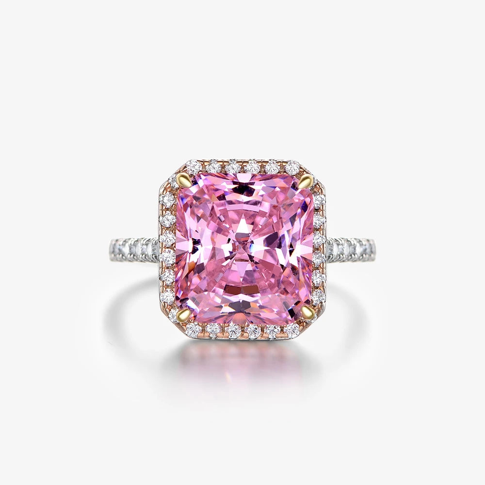 MUSHAN Jewelry Factory 6 Carat Rectangular 10*11 High Carbon Diamond S925 Silver Ring From Europe and America