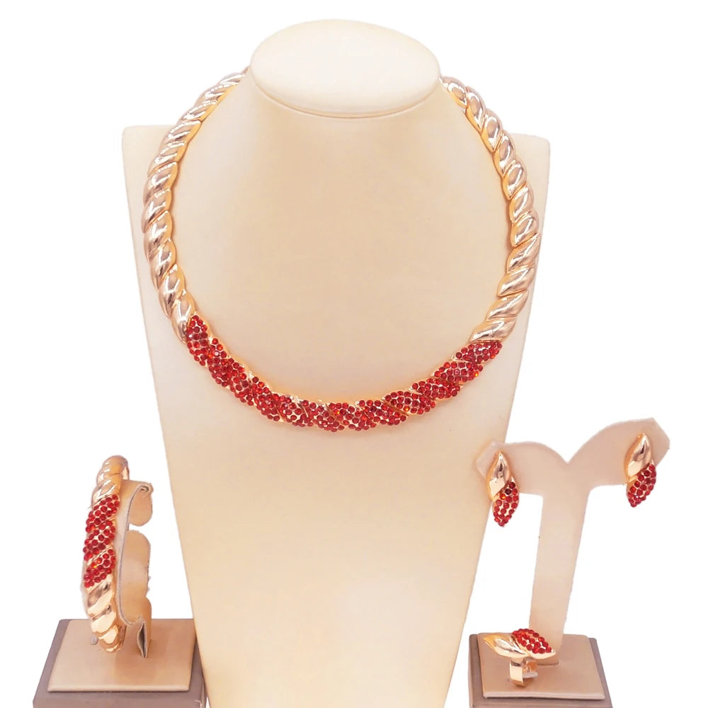 Zhuerrui Italiano Gold Designs Women Jewellery Set Party Fine Costume Jewelry Set Luxury Big Necklace Jewellery Sets HC21050414